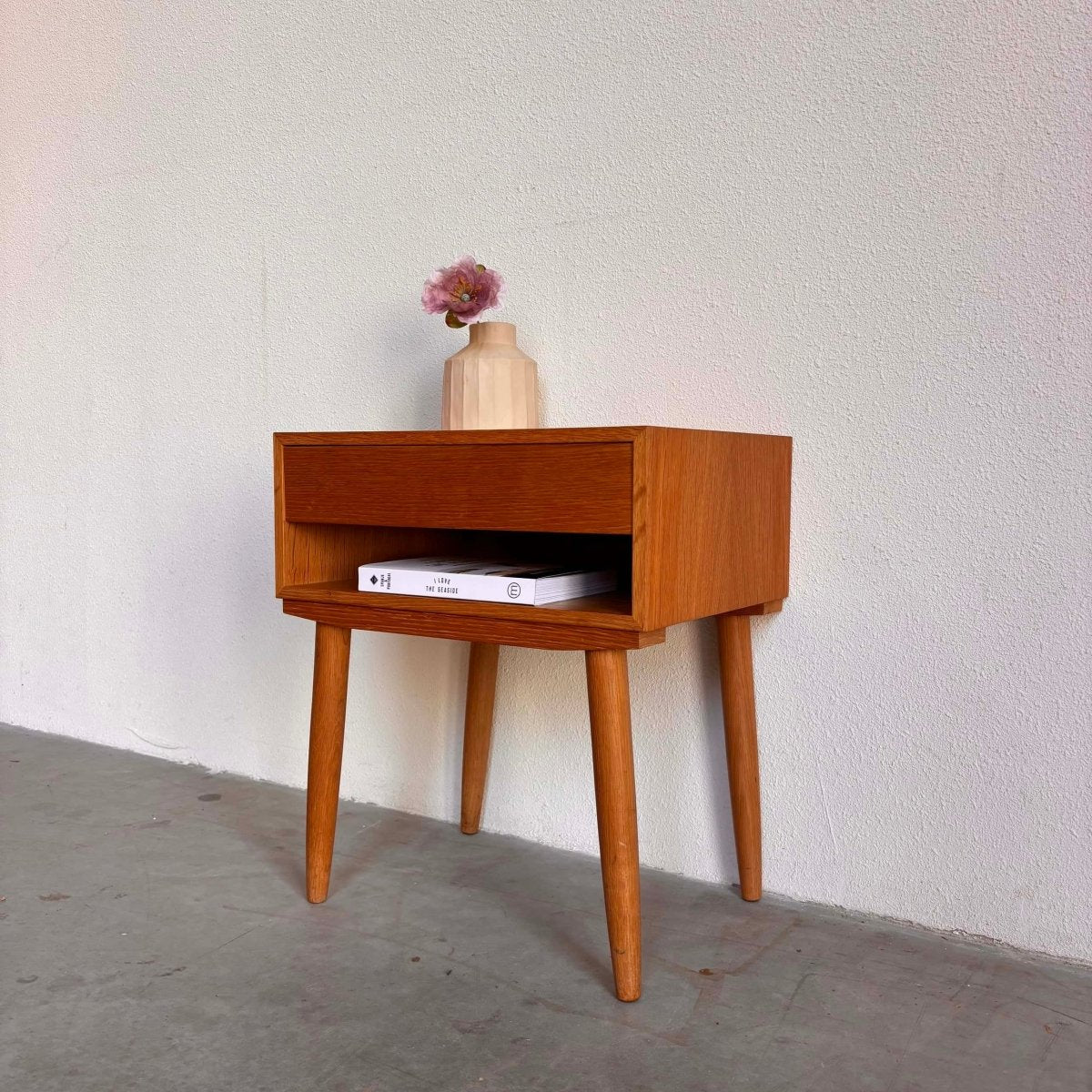 Vintage nachtkastje eiken lade - LOUI.STORE