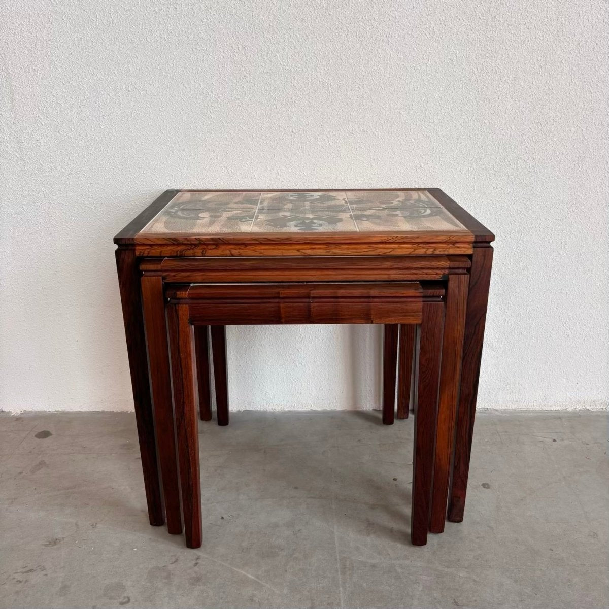 Vintage nesting bijzettafel keramiek - palissander - LOUI.STORE