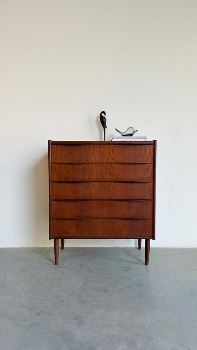 
                  
                    Vintage teak ladekast golvend handvat
                  
                