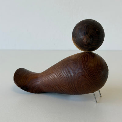 
                  
                    Vintage teak houten vogel metalen pootjes
                  
                