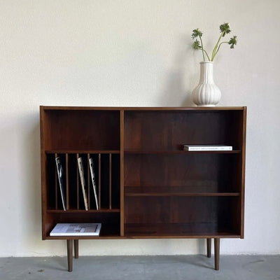 Boekenkast palissander met LP vakken - LOUI.STORE