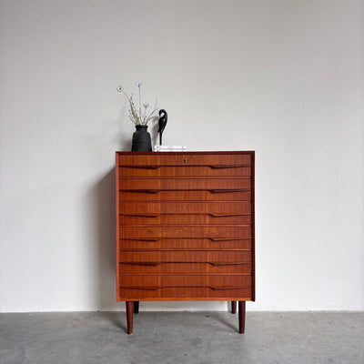 Deense ladekast 6* teak met speervormige handgreep - LOUI