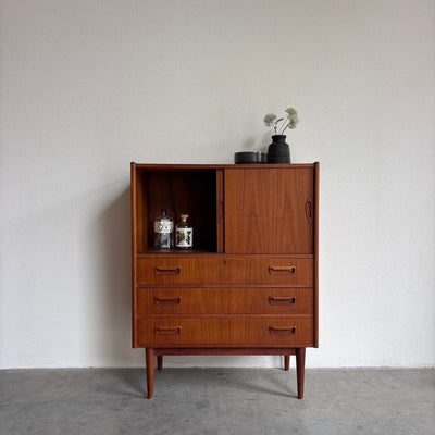 Klein Deens highboard - ladekast teak Gunnar Nielsen voor Tibergaard - LOUI