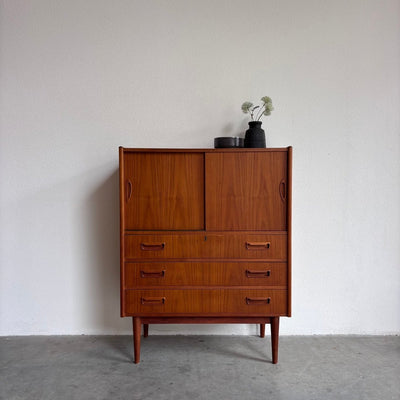 Klein Deens highboard - ladekast teak Gunnar Nielsen voor Tibergaard - LOUI
