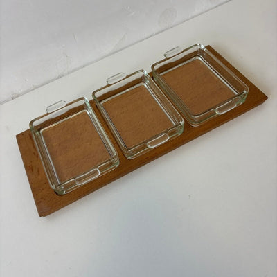 
                  
                    Serveer schaaltje eiken met glazen schaaltjes - LOUI
                  
                