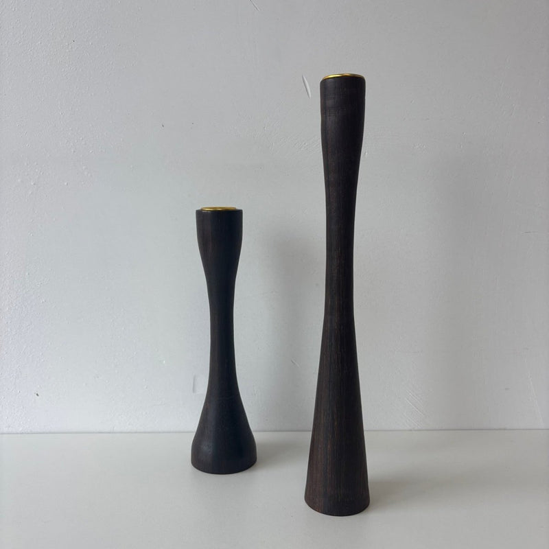 Set 2 vintage kandelaars palissander - LOUI.STORE