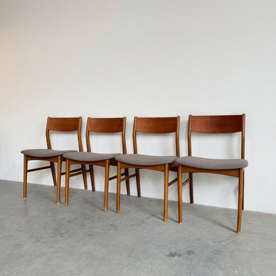 Set 4* vintage eetkamerstoelen teak Faldsled no.66 - LOUI