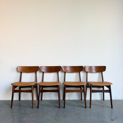 Set 4* vintage eetkamerstoelen teak - skai Schiønning & Elgaard - LOUI