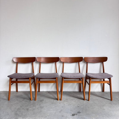 Set 4* vintage Findahl eetkamerstoelen teak - LOUI