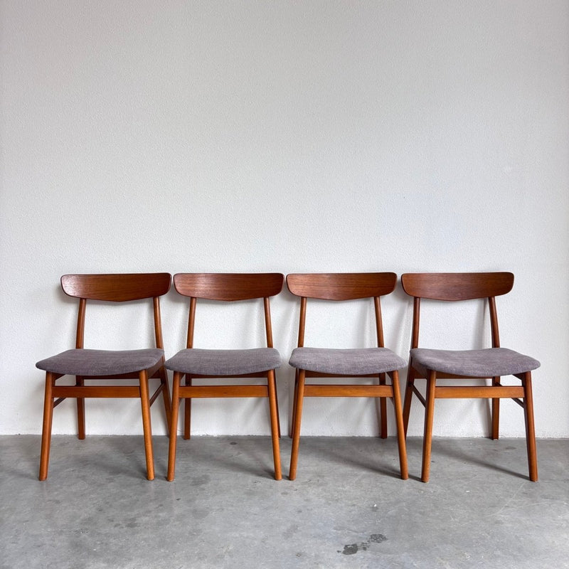 Set 4* vintage Findahl eetkamerstoelen teak - LOUI