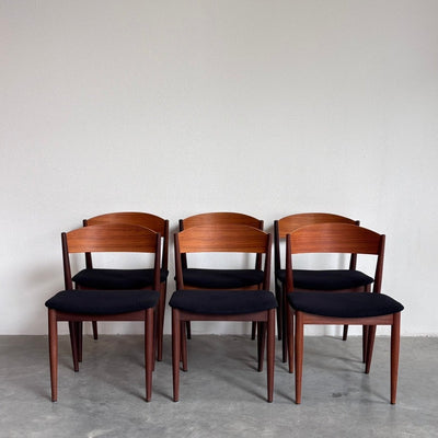 Set 6 Deense vintage eetkamerstoelen teak - LOUI