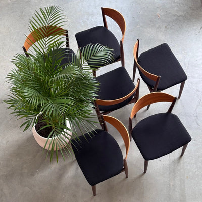 Set 6 Deense vintage eetkamerstoelen teak - LOUI