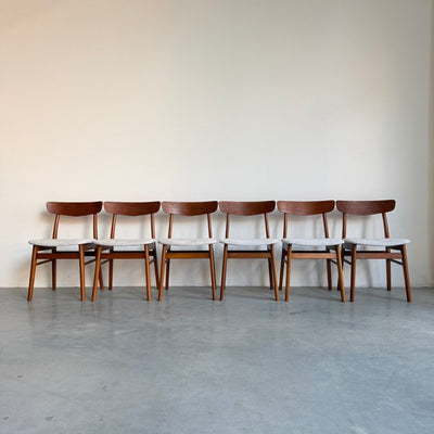 Set 6* vintage Findahl eetkamerstoelen dots - LOUI