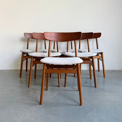 Set 6* vintage Findahl eetkamerstoelen dots - LOUI