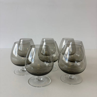 Set 8 vintage likeur glaasjes rookglas - LOUI.STORE
