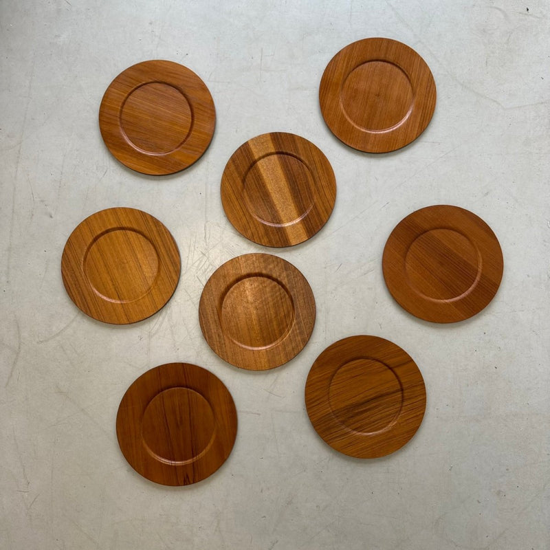 Set 8* Vintage teak houten onderborden - LOUI