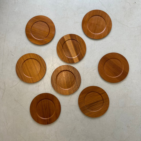 Set 8* Vintage teak houten onderborden - LOUI