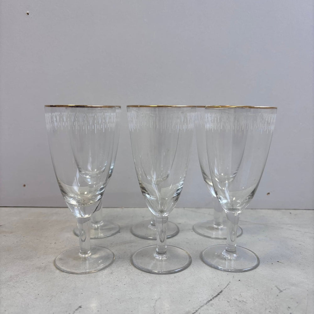 Set vintage glaasjes gouden randje - LOUI.STORE