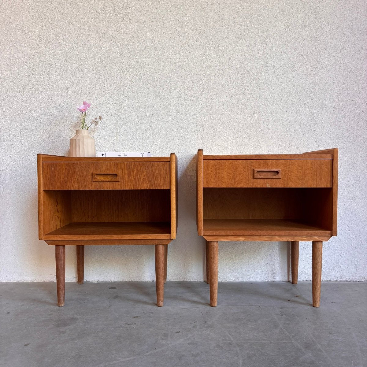 Set vintage nachtkastjes eiken - LOUI.STORE