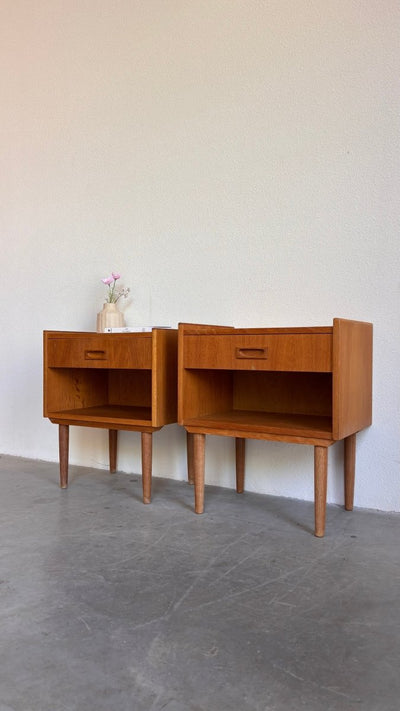 Set vintage nachtkastjes eiken - LOUI.STORE