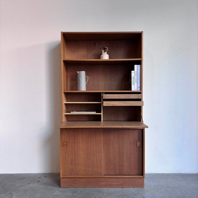 Vintage boekenkast - klep eiken - LOUI.STORE