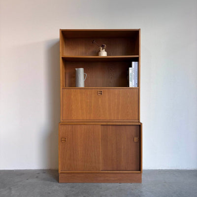 Vintage boekenkast - klep eiken - LOUI.STORE
