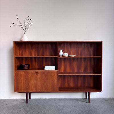 Vintage boekenkast klep teak 180cm - LOUI.STORE