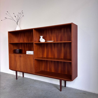 Vintage boekenkast klep teak 180cm - LOUI.STORE