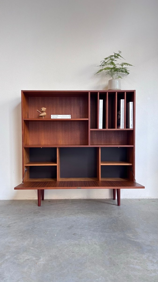 Vintage boekenkast klep + vakken - LOUI.STORE