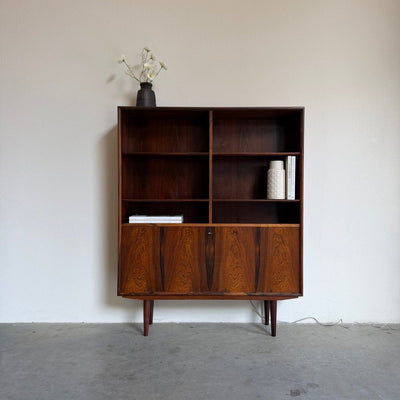Vintage boekenkast met klep (met verlichting) palissander - LOUI