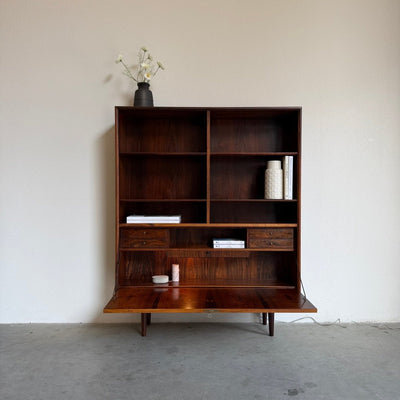 Vintage boekenkast met klep (met verlichting) palissander - LOUI