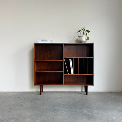 Vintage boekenkast met vinyl vakken palissander - LOUI.STORE