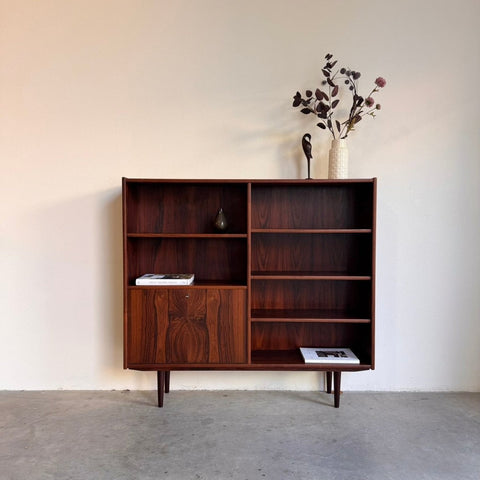 Vintage boekenkast palissander met klep - LOUI.STORE