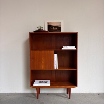 Vintage boekenkast schuifdeuren teak - LOUI.STORE