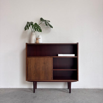 Vintage boekenkast schuifdeurtjes palissander - LOUI