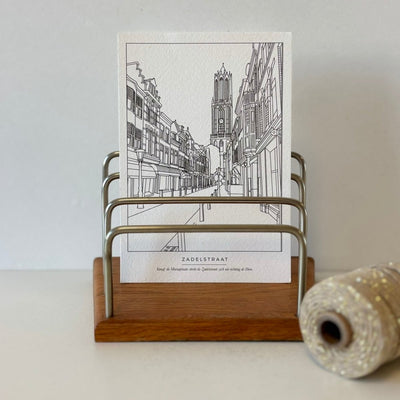 Vintage brievenstandaard eiken - LOUI.STORE