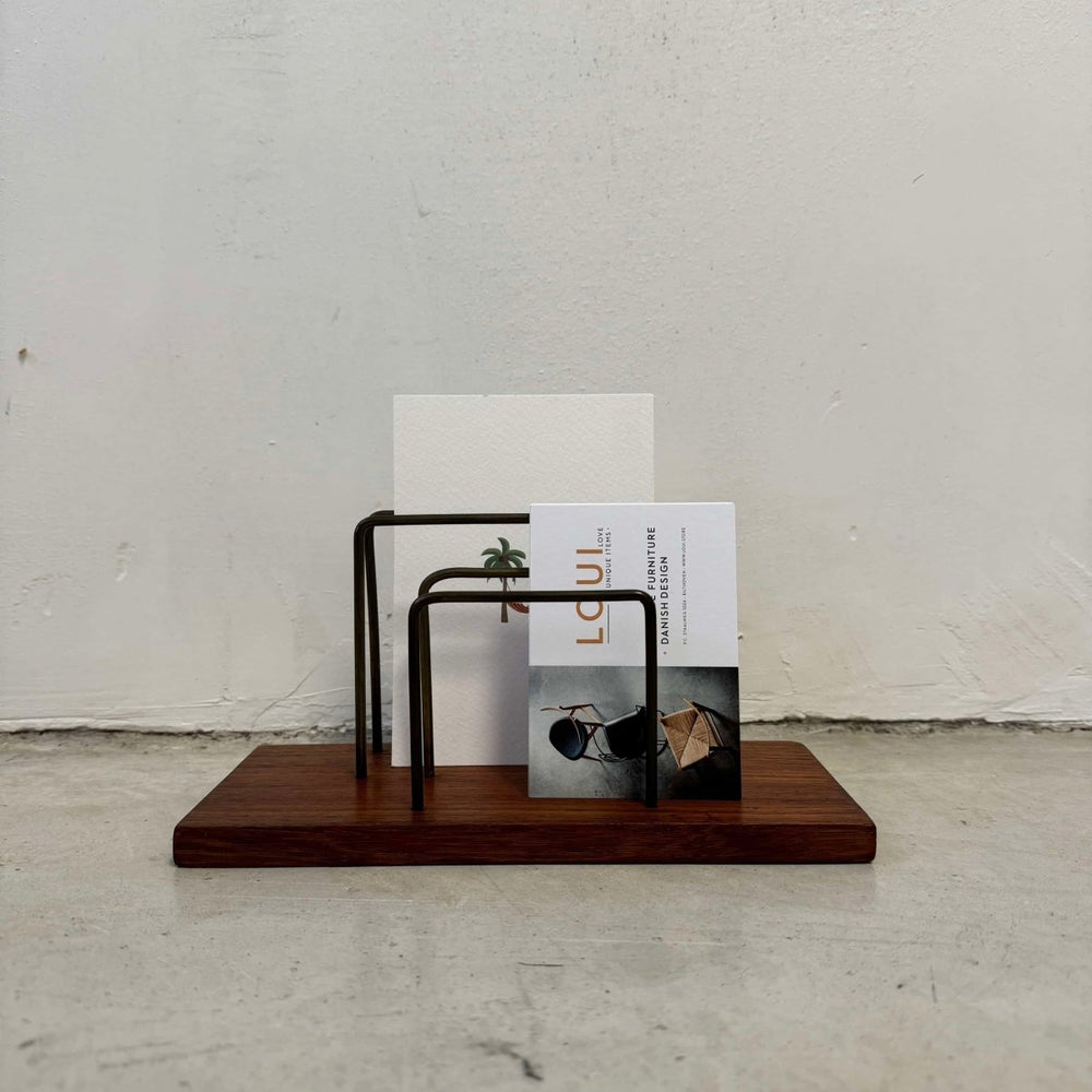 Vintage brievenstandaard teak - LOUI.STORE
