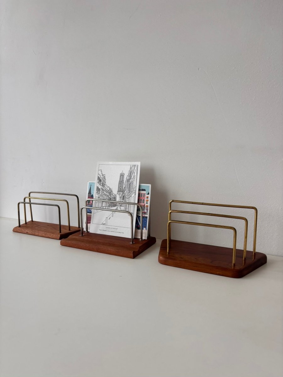 Vintage brievenstandaard teak of palissander - LOUI.STORE