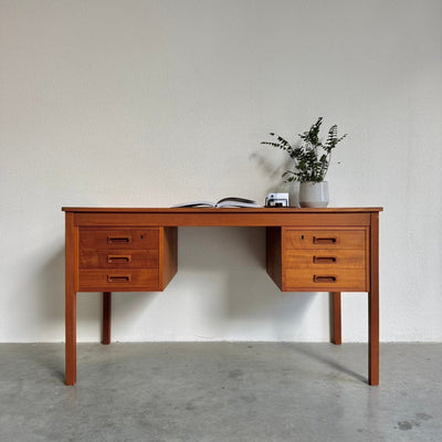 Vintage bureau 6 lades teak - LOUI