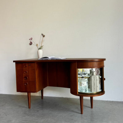 Vintage bureau met bar teak Kai Kristiansen - LOUI.STORE