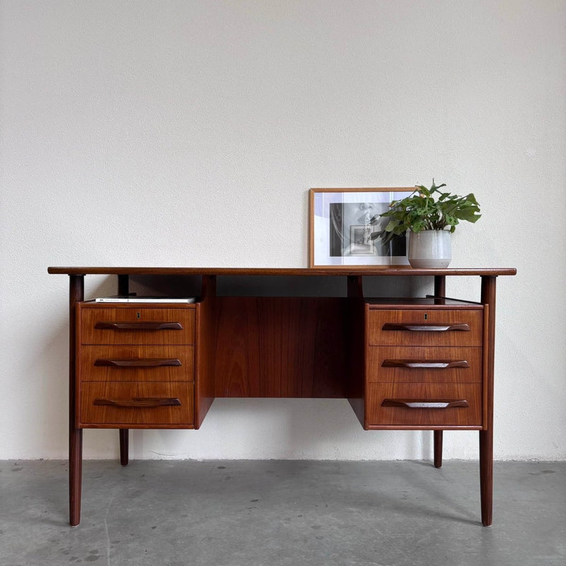 Vintage bureau teak zwevend blad - LOUI.STORE