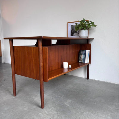 Vintage bureau teak zwevend blad - LOUI.STORE