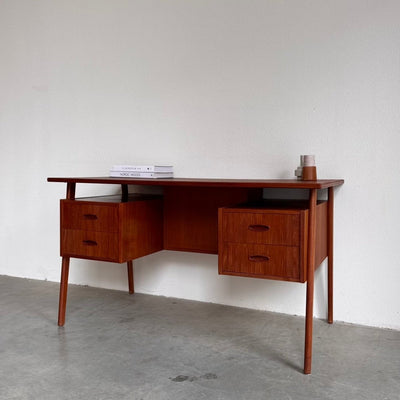 Vintage bureau zwevend blad teak - LOUI.STORE