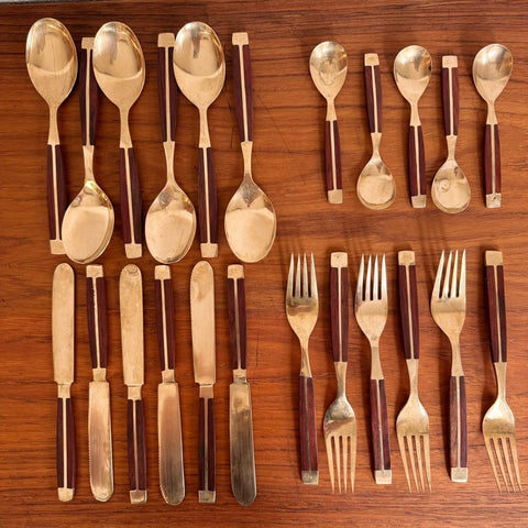 Vintage Deens bestek brons en palissander - LOUI.STORE
