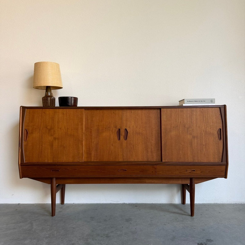 Vintage Deens teak highboard met bar gedeelte - LOUI