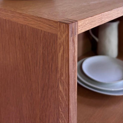 Vintage diepe boekenkast eiken - LOUI.STORE