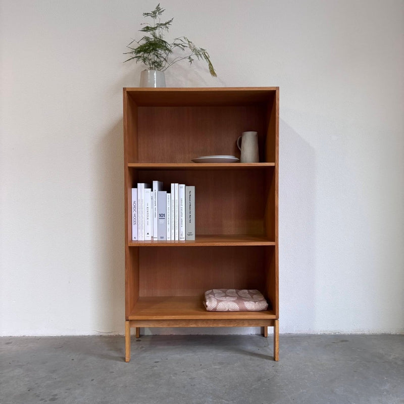 Vintage diepe boekenkast eiken - LOUI.STORE