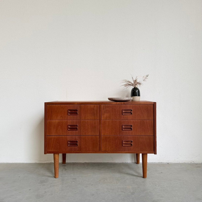 Vintage dubbele ladekast teak - LOUI