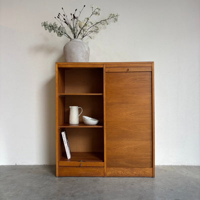 Vintage dubbele tambourkast eiken - archiefkast - LOUI.STORE