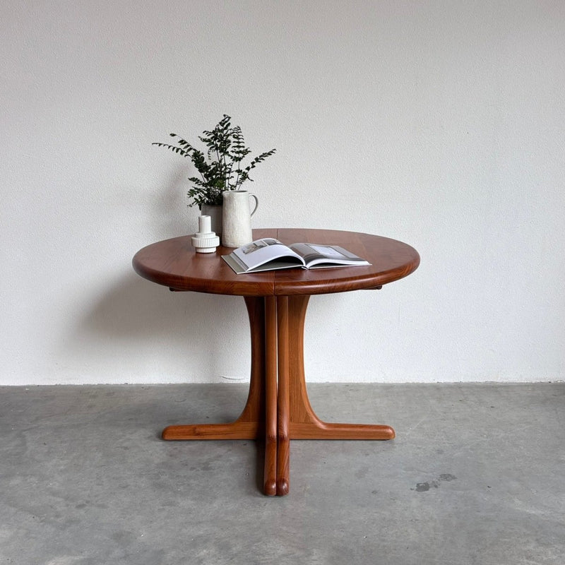 Vintage Dyrlund ronde eettafel teak ø100cm - LOUI